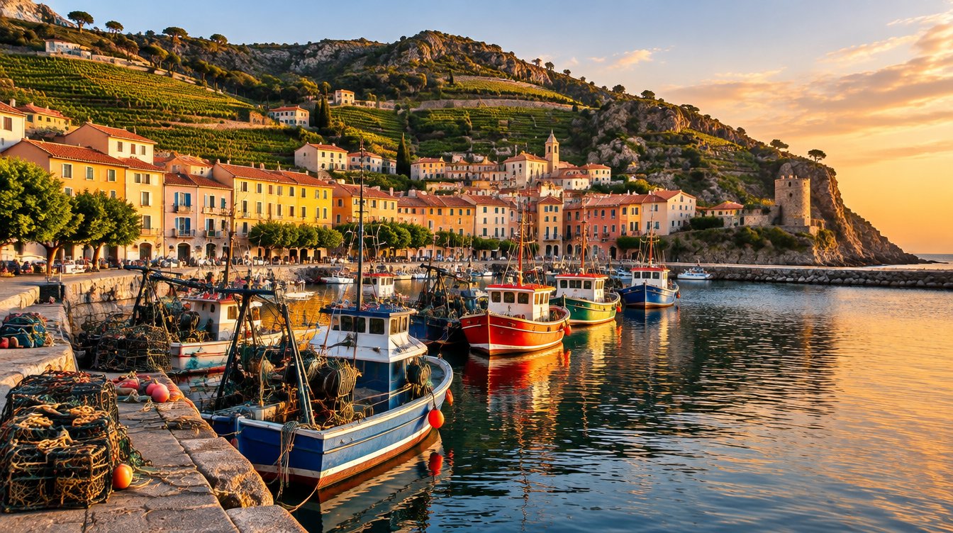 Port de Port-Vendres sur la Côte Vermeille, conciergerie Welhomy